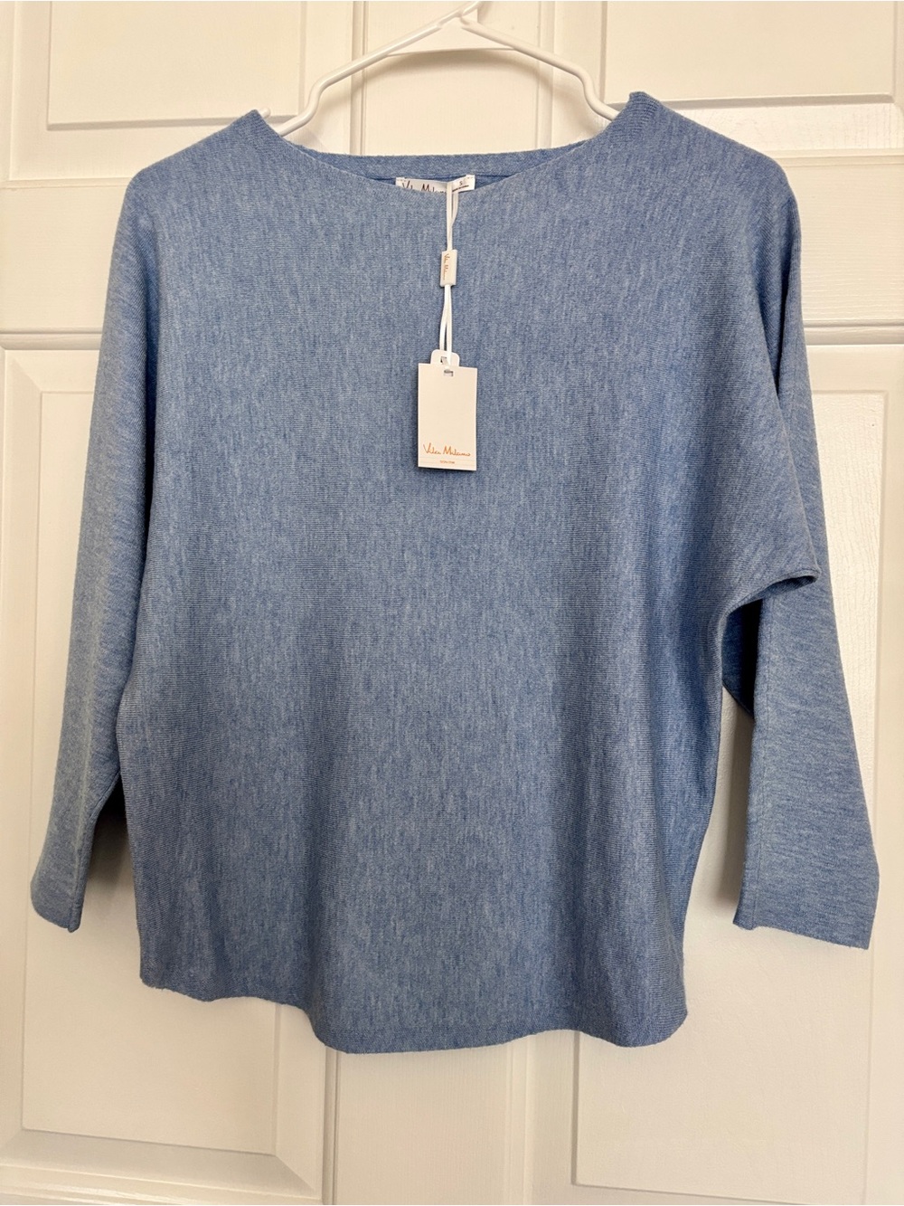 Vila Milano Soft blue Lightweight knit Top Size Small NWT